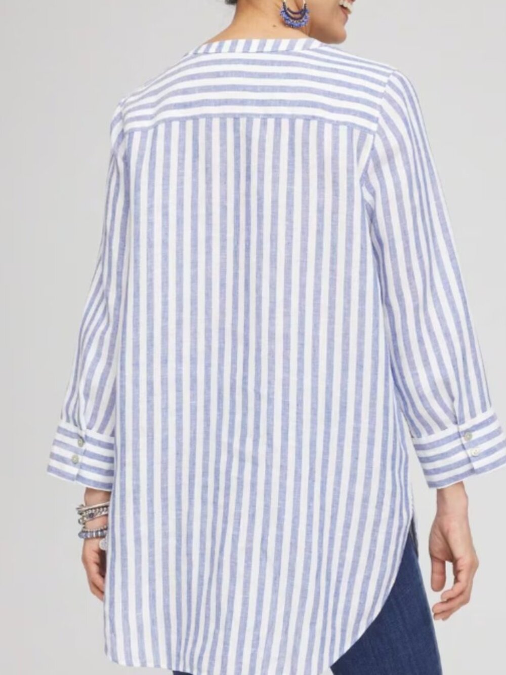 Chico's No Iron Striped Tunic - Picture 2 of 6